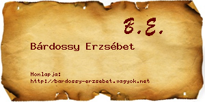 Bárdossy Erzsébet névjegykártya
