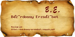 Bárdossy Erzsébet névjegykártya