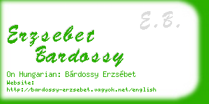 erzsebet bardossy business card