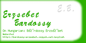 erzsebet bardossy business card